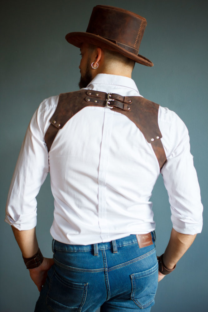 Men's leather suspenders - DesiredLeather