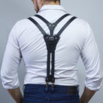 Handmade leather men's suspenders for photographers and fashion enthusiasts on Desired Leather website
