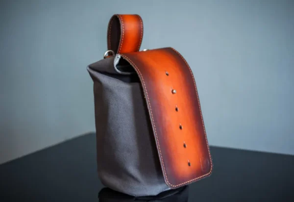 Lens Pouch with gray canvas