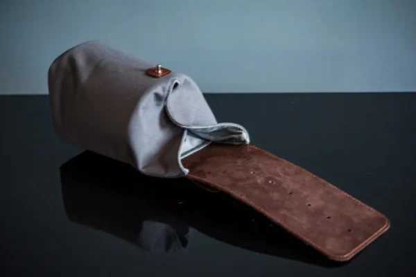 Lens Pouch with gray canvas - Image 5