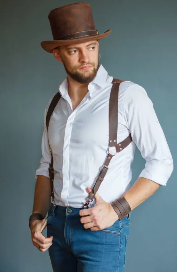 Men’s leather suspenders - Image 5