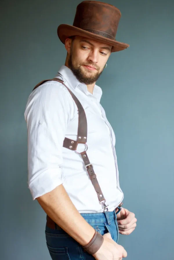 Men’s leather suspenders - Image 4