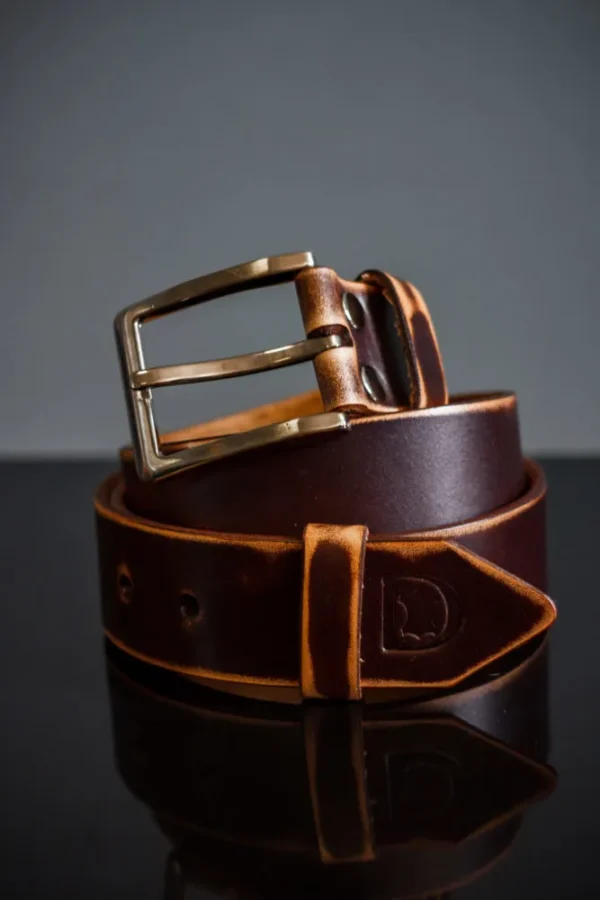 Leather modern vintage belt