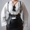 Leather Women's harness with Corset