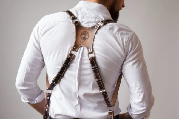 Vintage narrow camera strap with stitching - Image 3